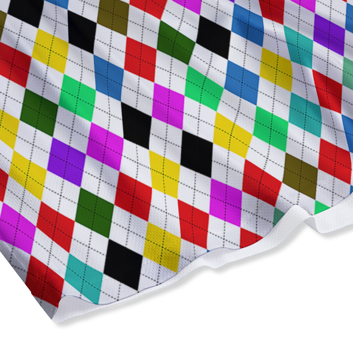 Argyle Colorful Print Pattern Mesh Shorts-grizzshop