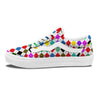 Argyle Colorful Print Pattern Skate Shoes-grizzshop