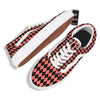 Argyle Coral And Black Print Pattern Skate Shoes-grizzshop