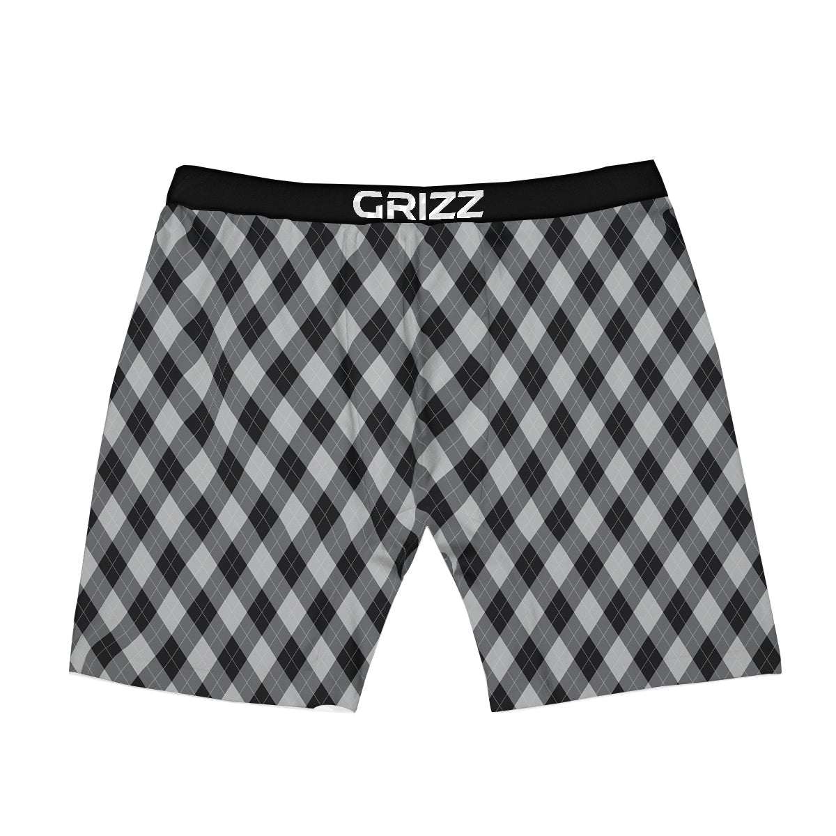 Argyle Dark Grey Print Pattern Boxer Briefs-grizzshop