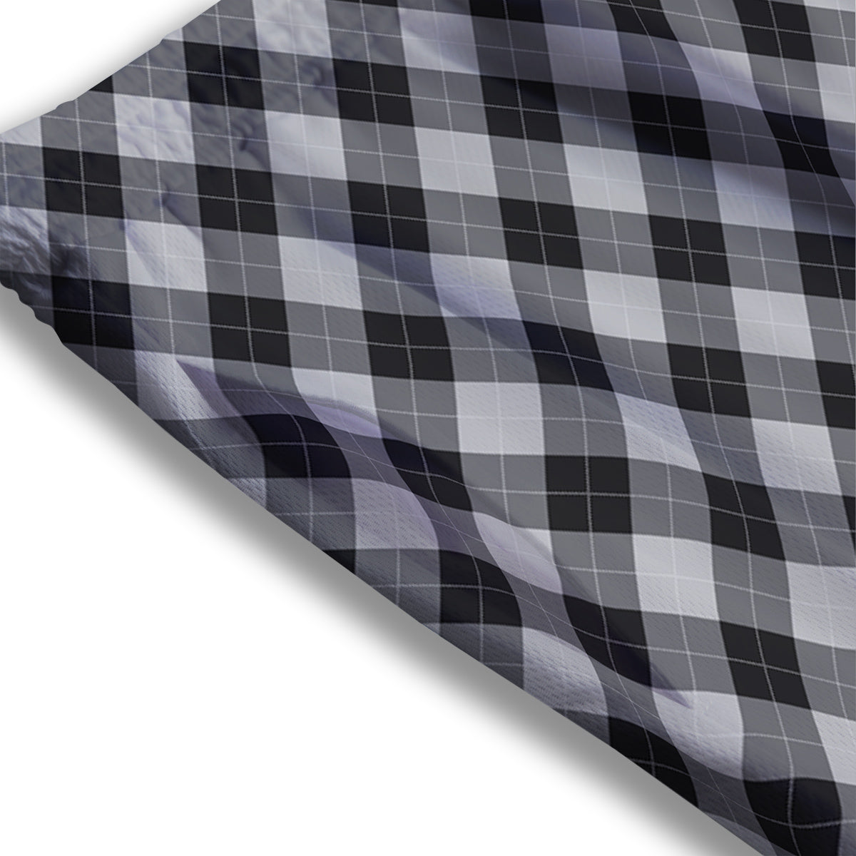 Argyle Dark Grey Print Pattern Mesh Shorts-grizzshop
