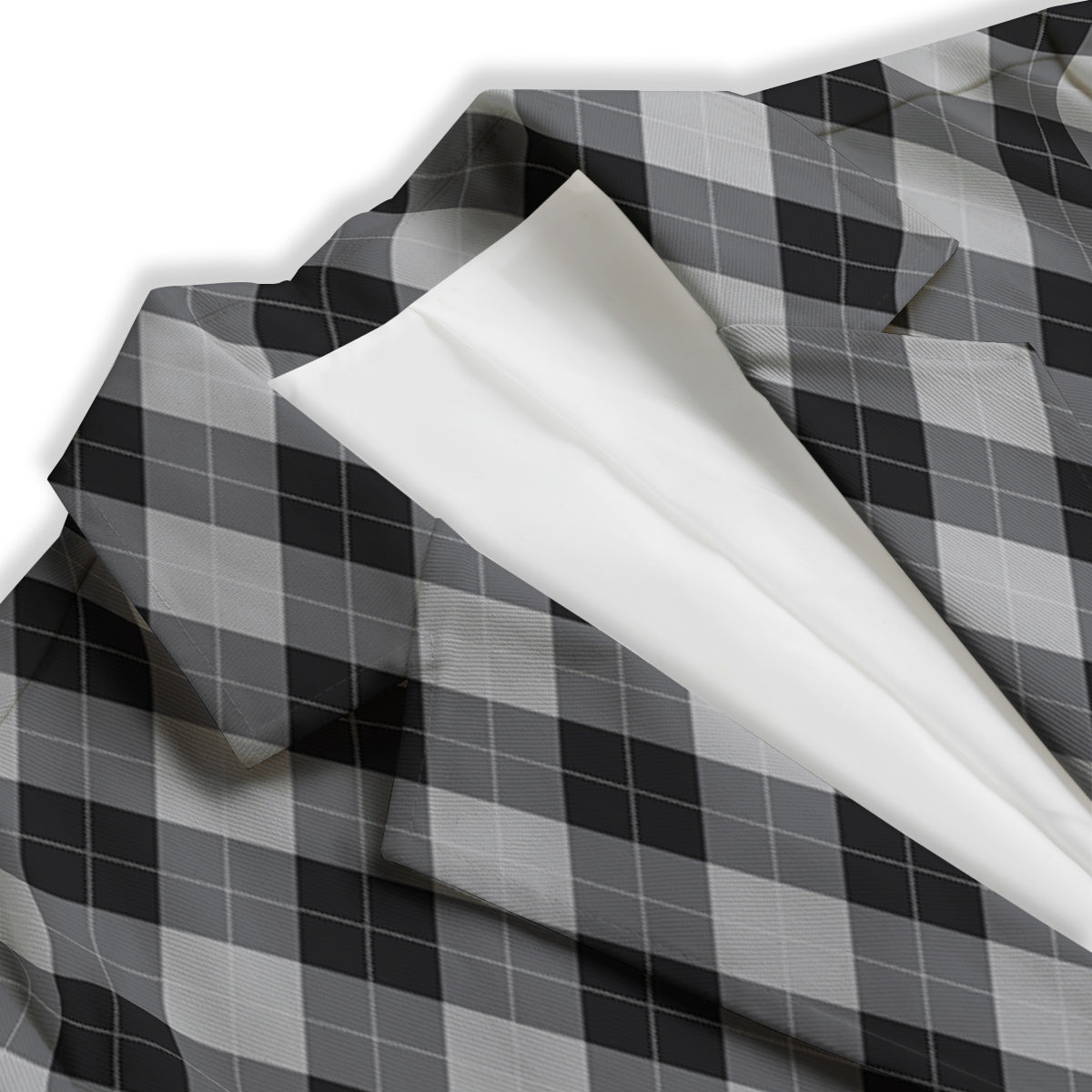 Argyle Dark Grey Print Pattern Women's Blazer-grizzshop