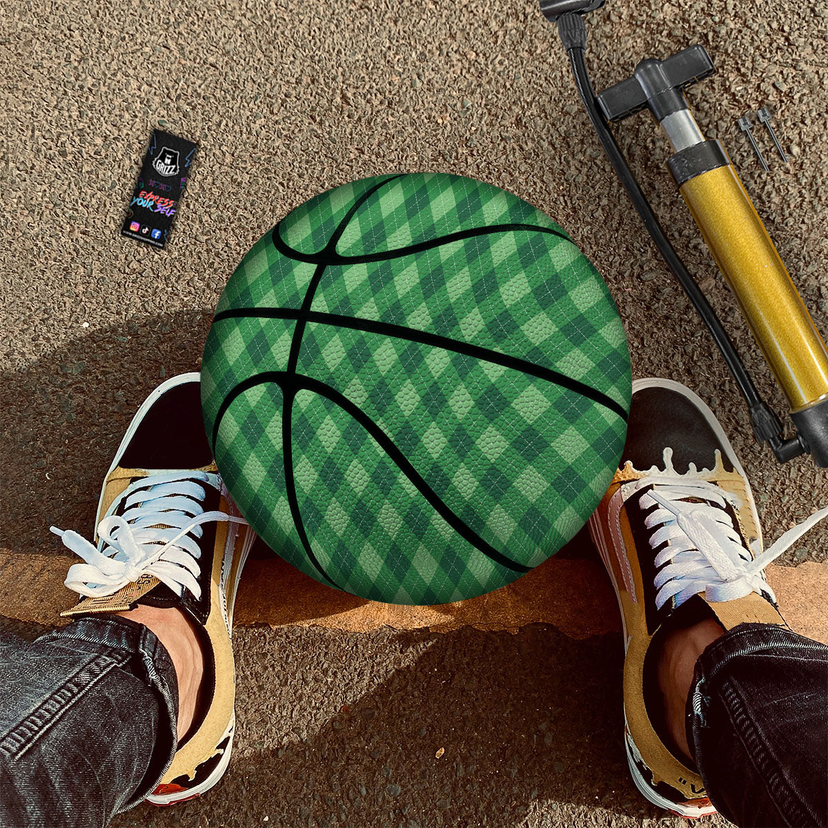 Argyle Forest Green Print Pattern Basketball-grizzshop