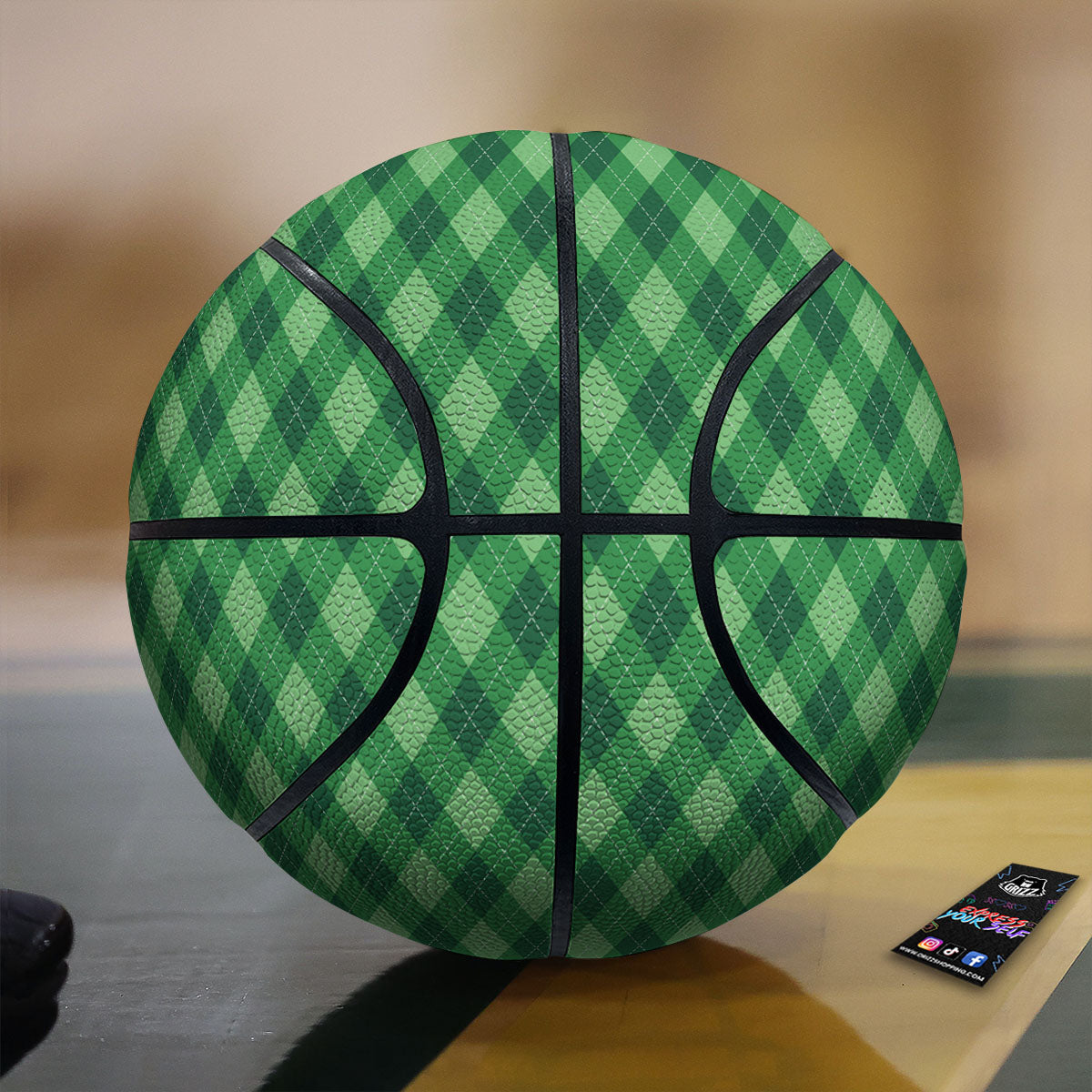 Argyle Forest Green Print Pattern Basketball-grizzshop