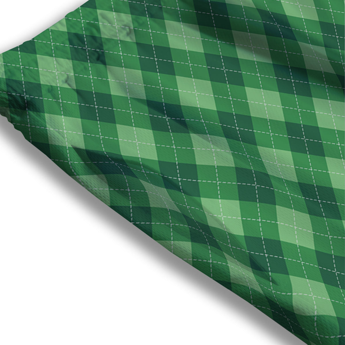 Argyle Forest Green Print Pattern Mesh Shorts-grizzshop