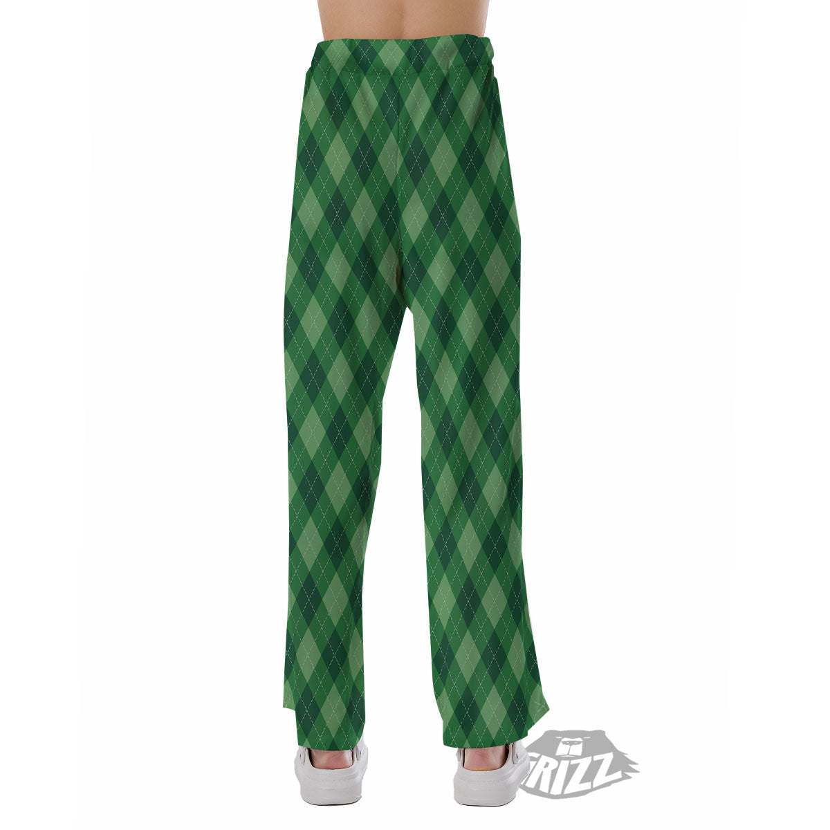 Argyle Forest Green Print Pattern Pajama Pants-grizzshop