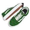 Argyle Green And Black Print Pattern Skate Shoes-grizzshop