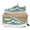 Argyle Green And White Print Pattern Skate Shoes-grizzshop