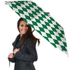 Argyle Green And White Print Pattern Umbrella-grizzshop