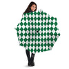 Argyle Green And White Print Pattern Umbrella-grizzshop