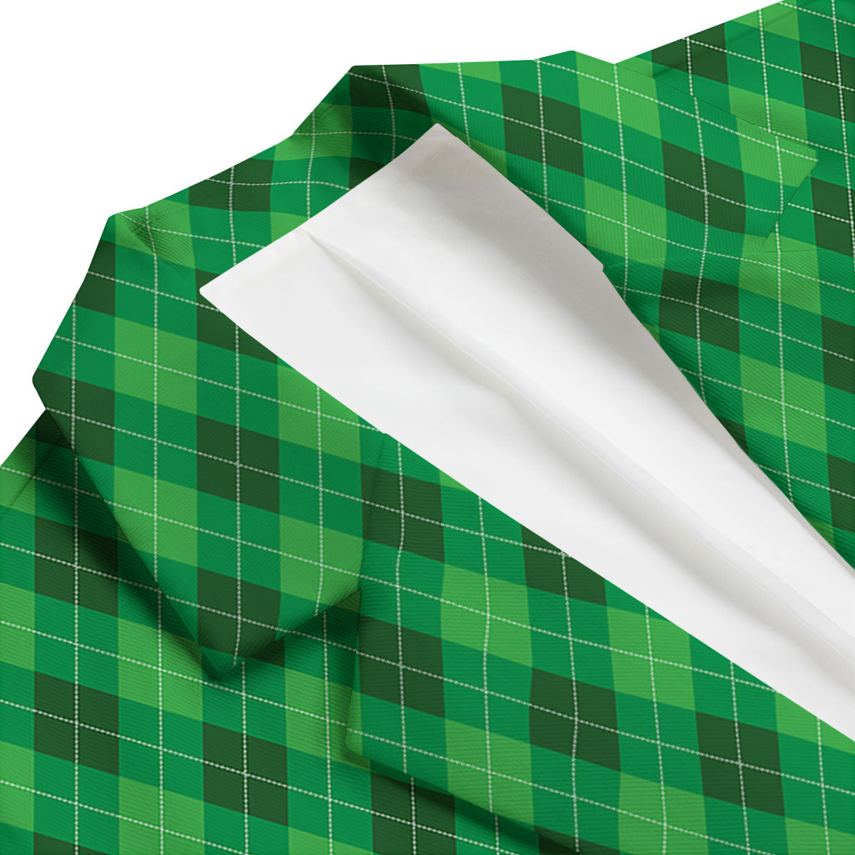 Argyle Green Print Pattern Men's Blazer-grizzshop
