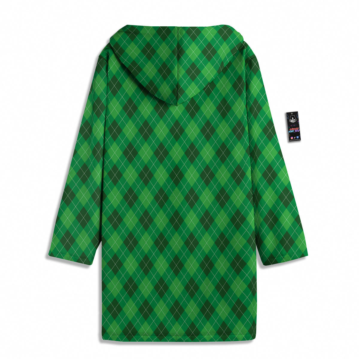 Argyle Green Print Pattern Men's Windbreaker Jacket-grizzshop