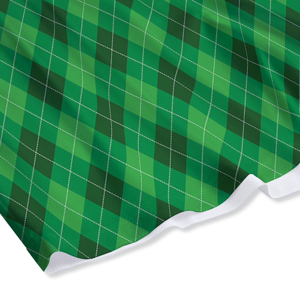Argyle Green Print Pattern Mesh Shorts-grizzshop