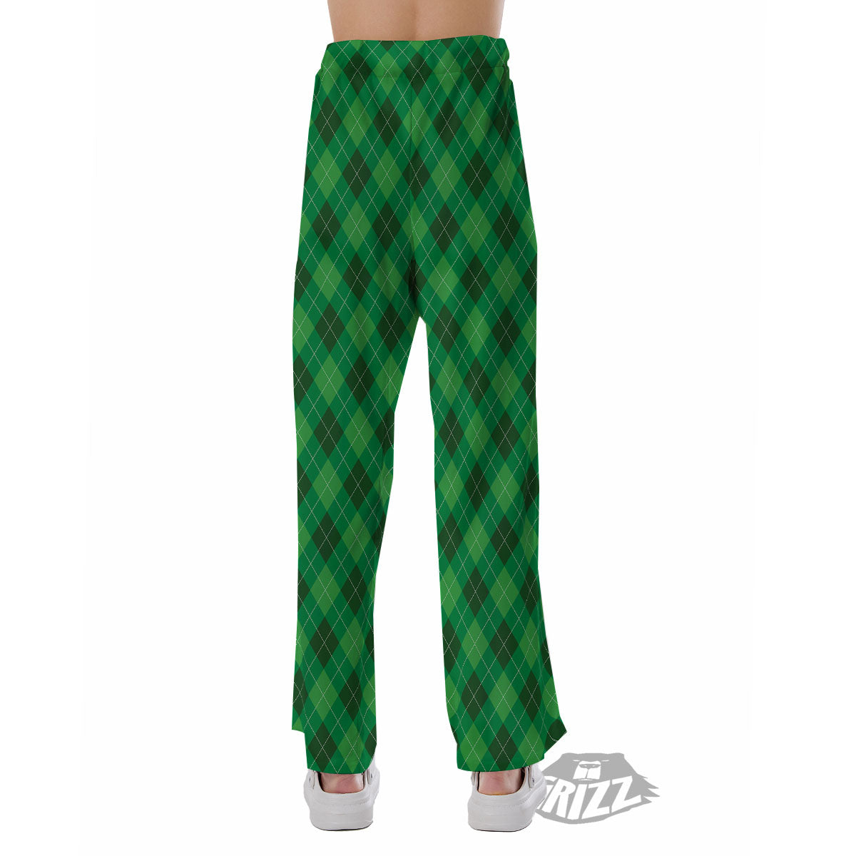 Argyle Green Print Pattern Pajama Pants-grizzshop