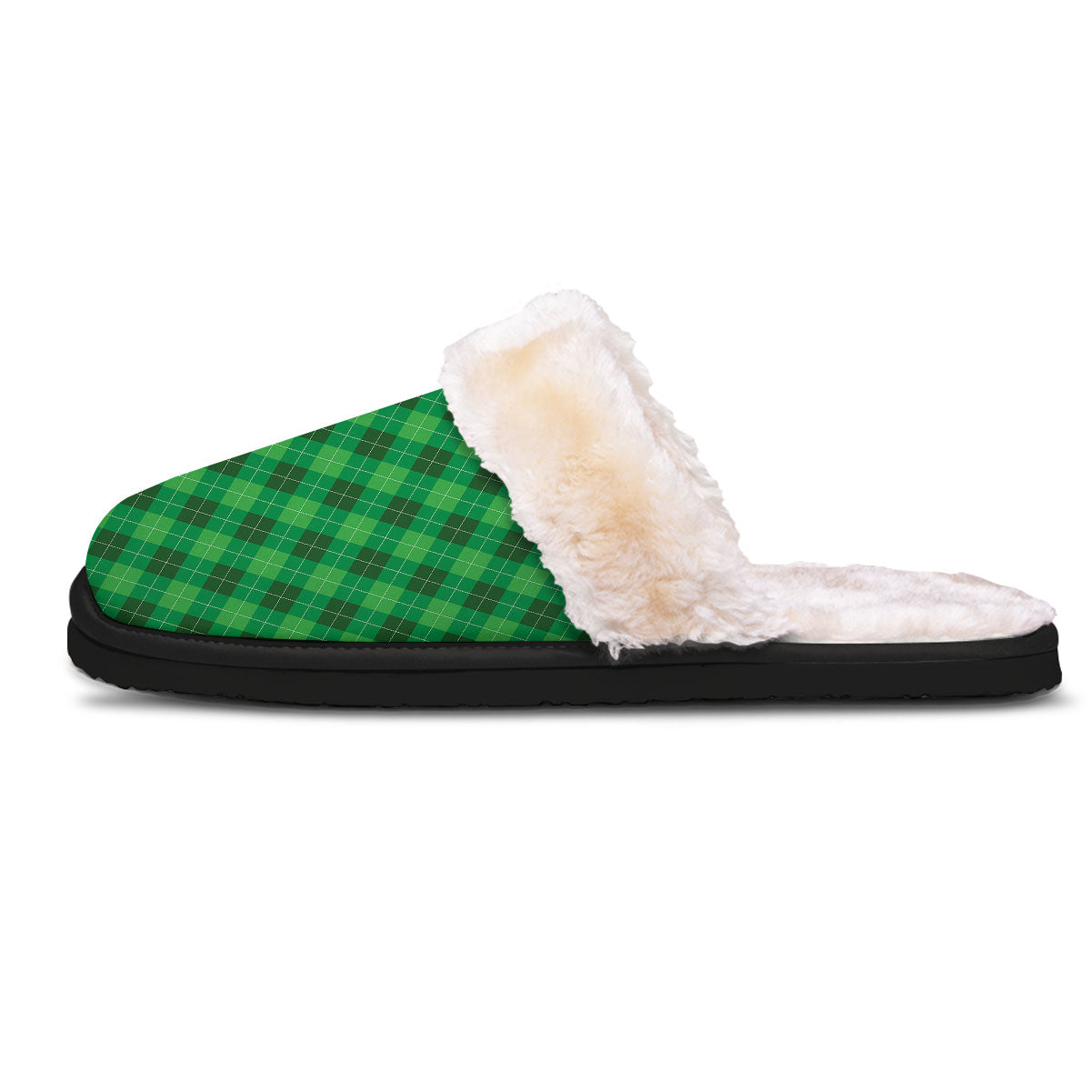 Argyle Green Print Pattern Slippers-grizzshop
