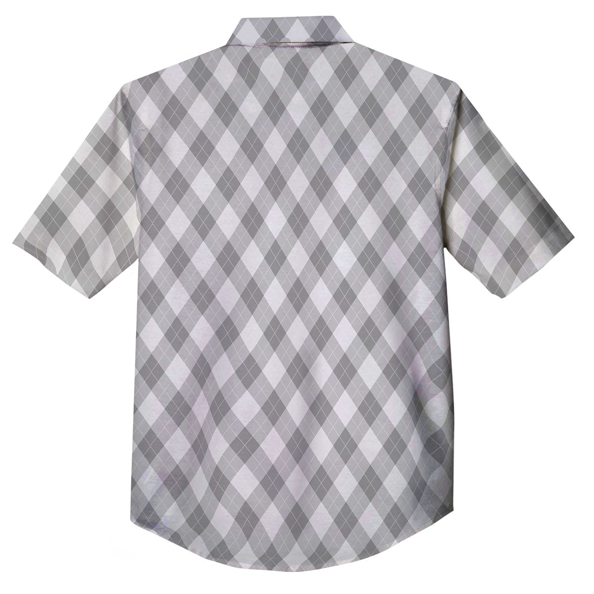 Argyle Grey Print Pattern Button Up Shirt-grizzshop