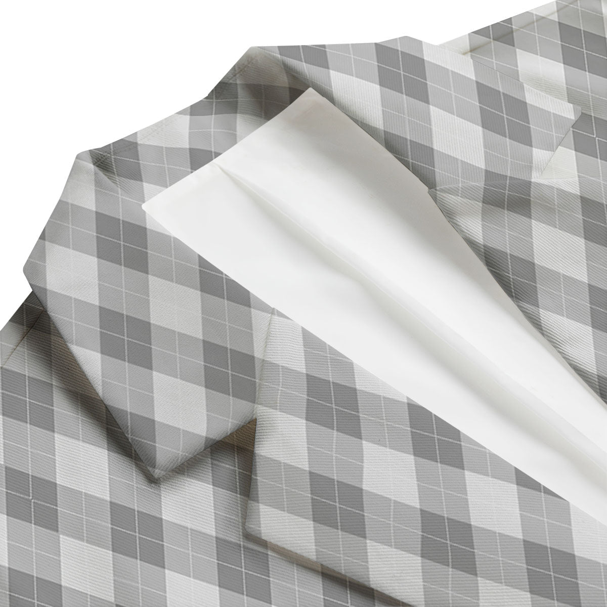 Argyle Grey Print Pattern Men's Blazer-grizzshop