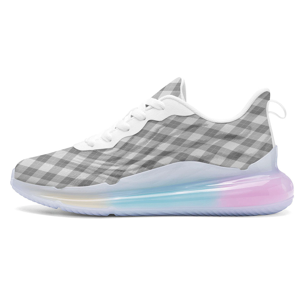 Argyle Grey Print Pattern Running Sneakers-grizzshop