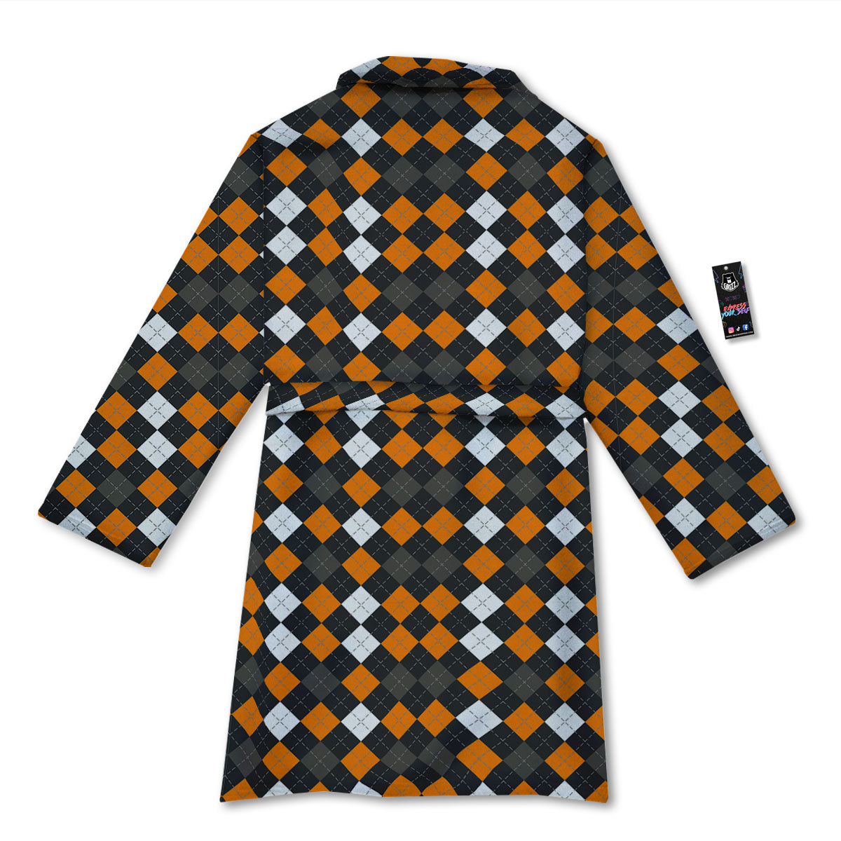 Argyle Halloween Print Pattern Bathrobe-grizzshop