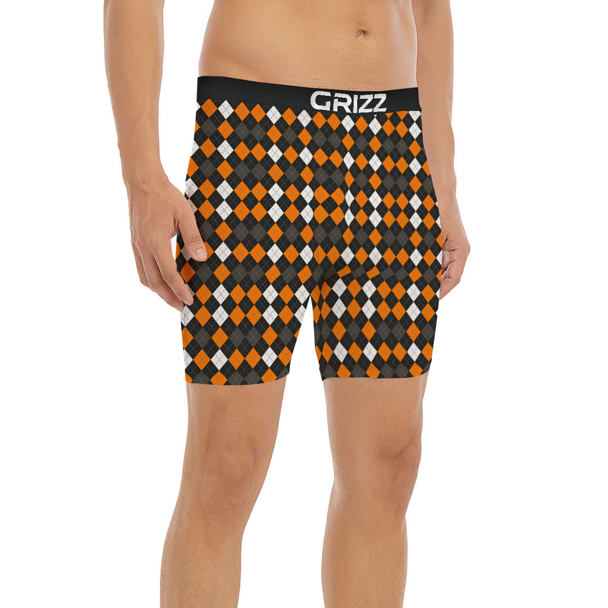 Argyle Halloween Print Pattern Boxer Briefs-grizzshop