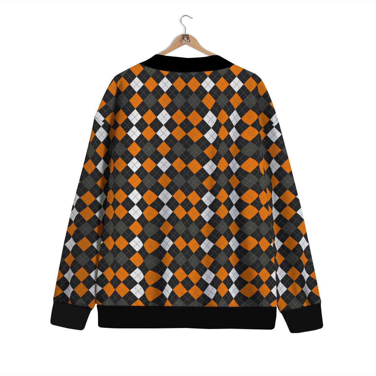 Argyle Halloween Print Pattern Cardigan-grizzshop
