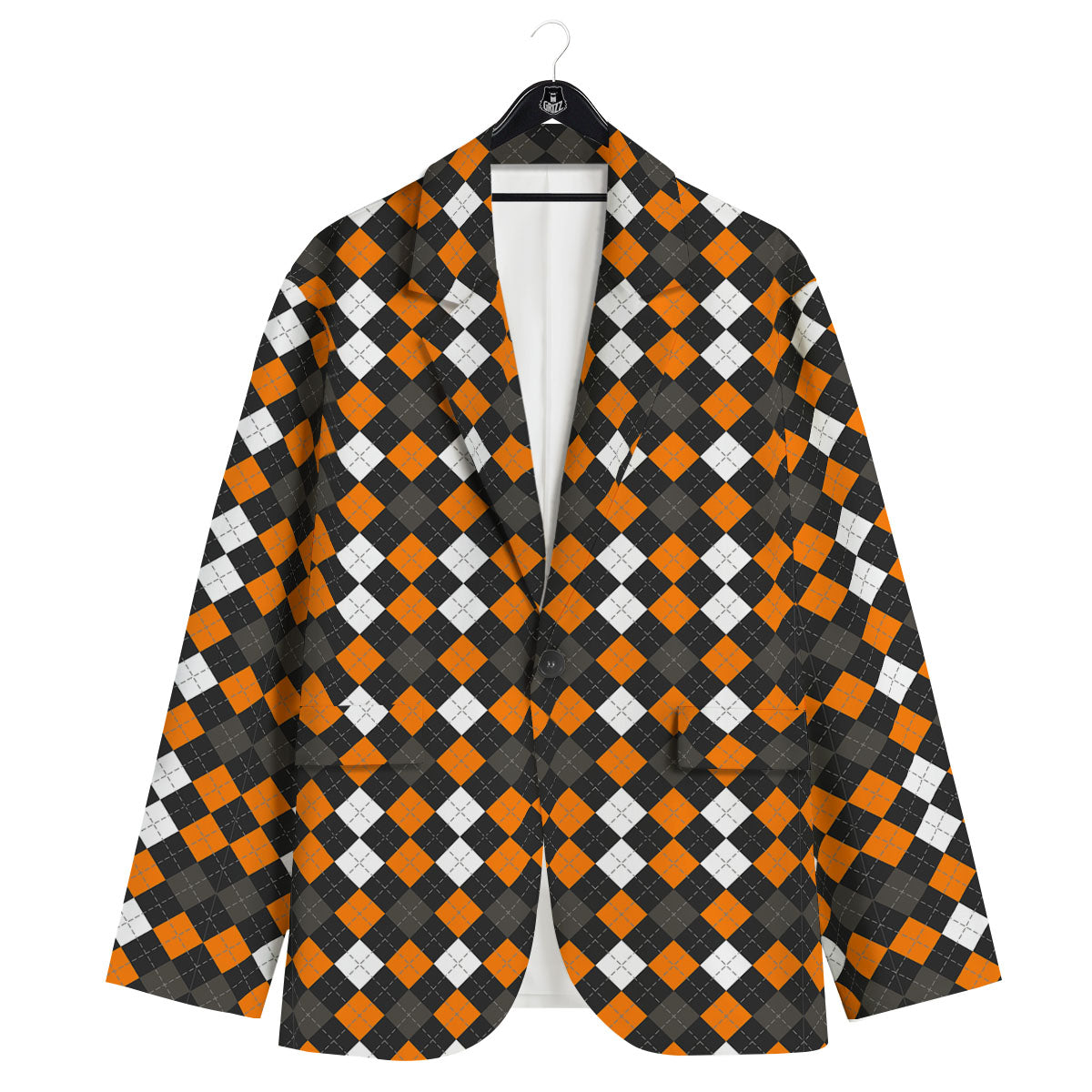 Argyle Halloween Print Pattern Men's Sport Coat-grizzshop