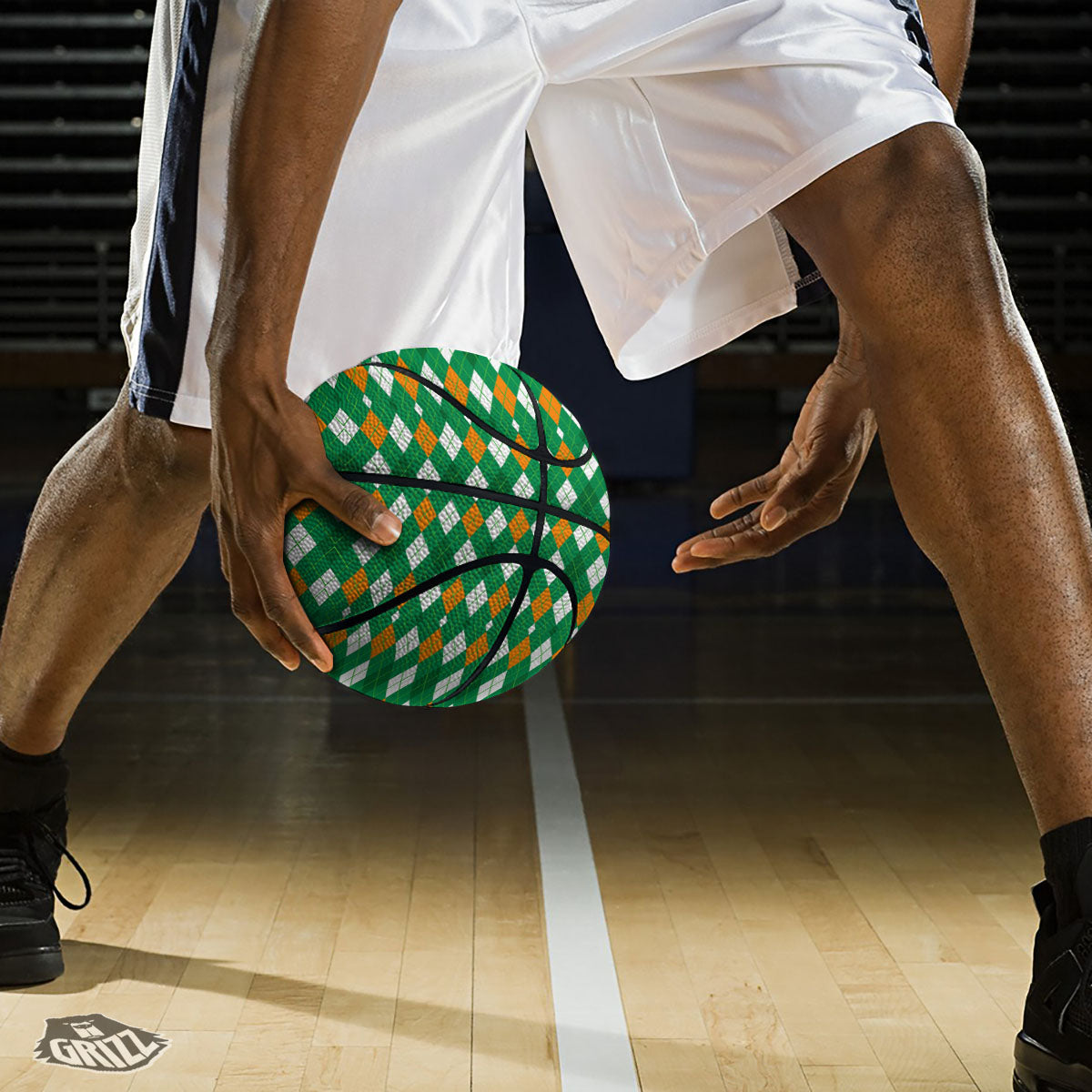 Argyle Irish Print Pattern Basketball-grizzshop