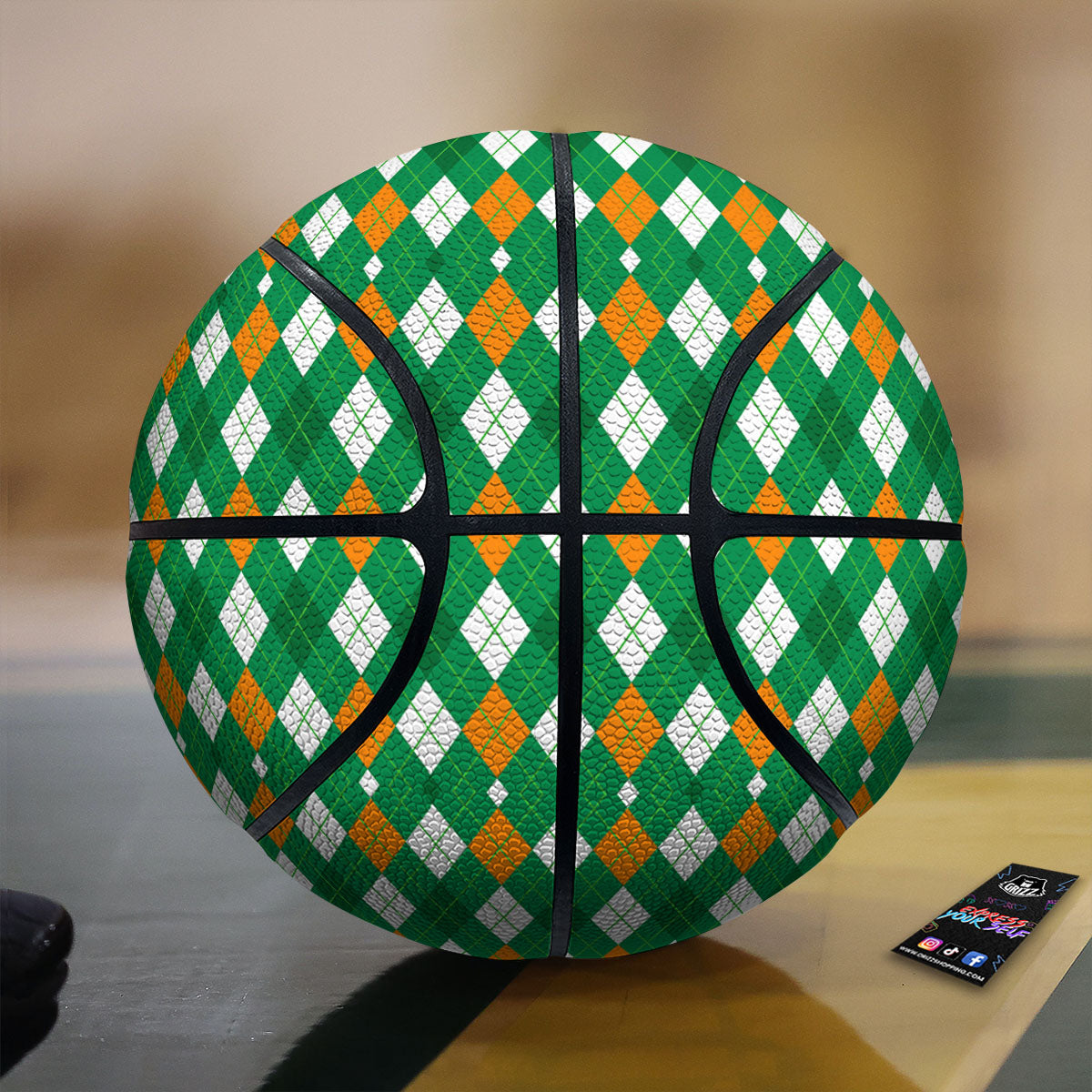Argyle Irish Print Pattern Basketball-grizzshop