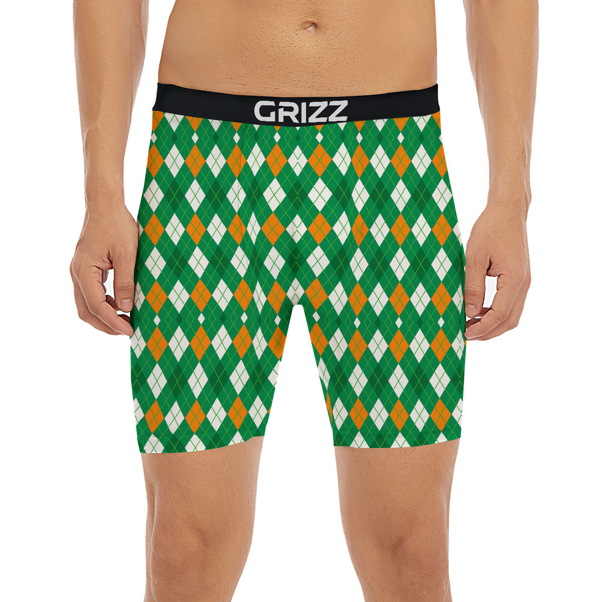Argyle Irish Print Pattern Boxer Briefs-grizzshop