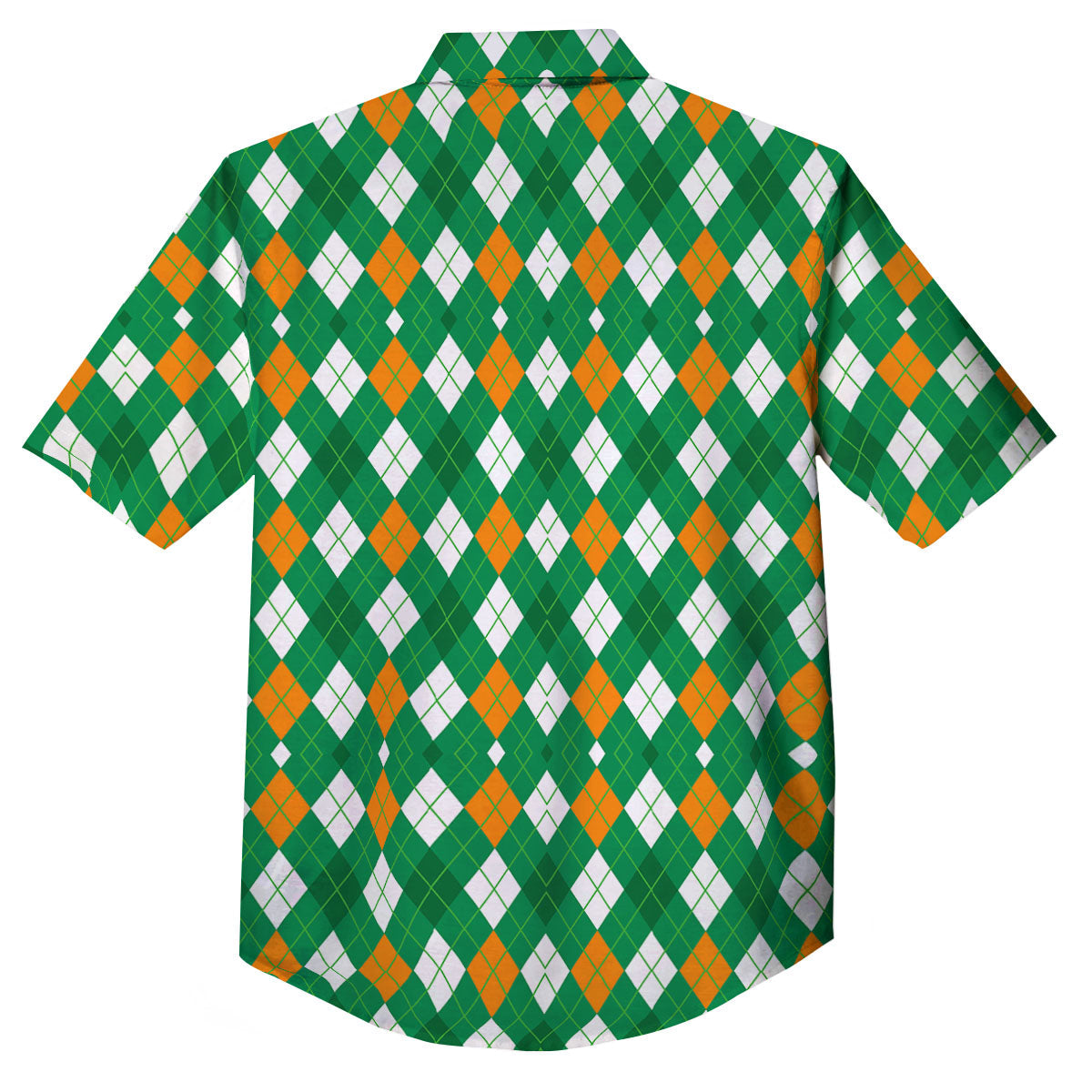 Argyle Irish Print Pattern Button Up Shirt-grizzshop