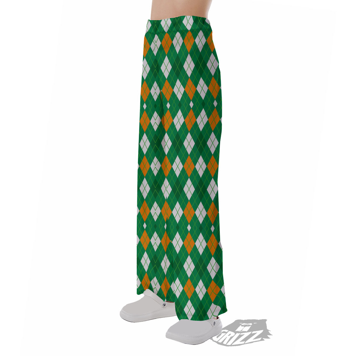 Argyle Irish Print Pattern Pajama Pants-grizzshop
