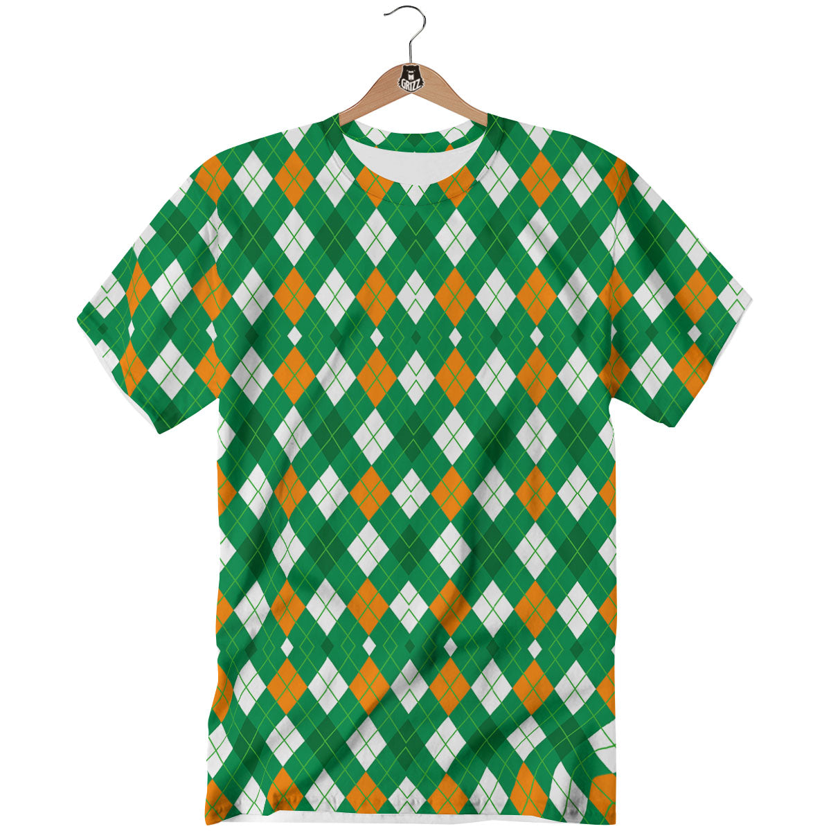 Argyle Irish Print Pattern T-Shirt-grizzshop