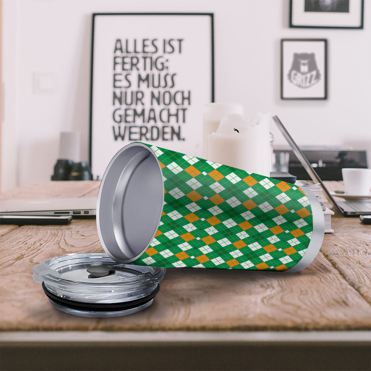 Argyle Irish Print Pattern Tumbler-grizzshop
