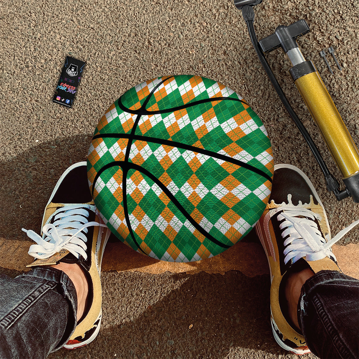 Argyle Irish Themed Print Pattern Basketball-grizzshop