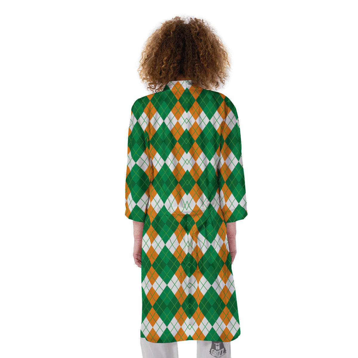 Argyle Irish Themed Print Pattern Kimono-grizzshop