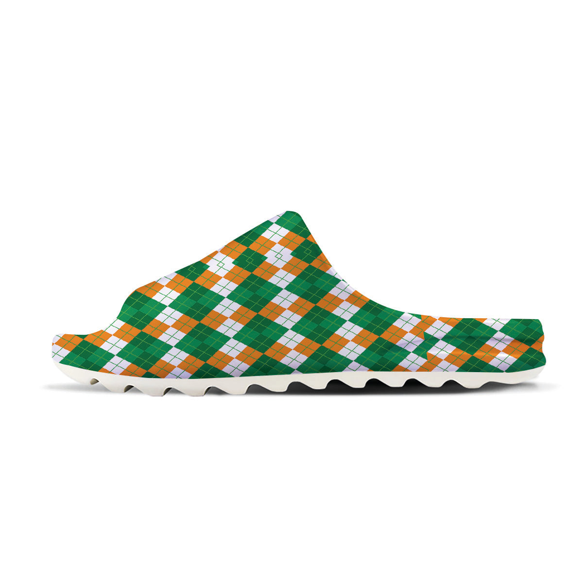 Argyle Irish Themed Print Pattern Sandals-grizzshop
