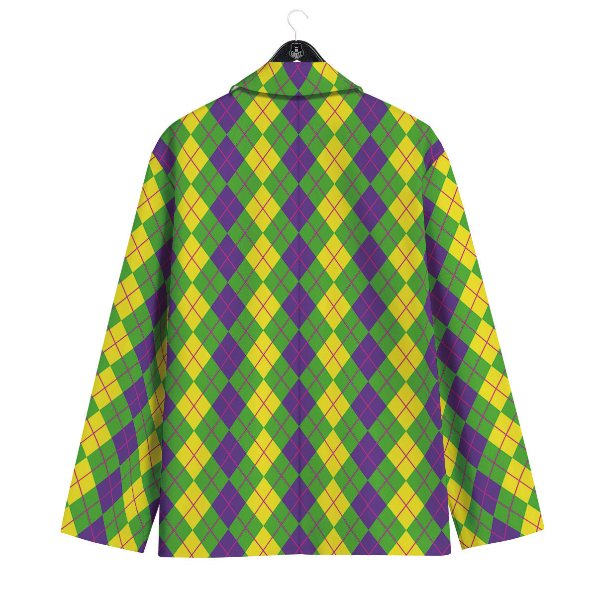 Argyle Mardi Gras Print Pattern Men's Sport Coat-grizzshop