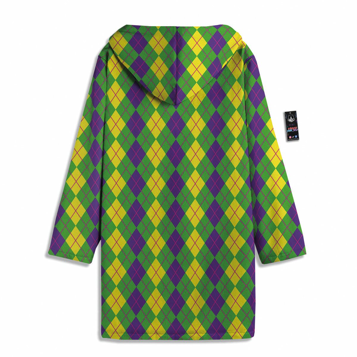 Argyle Mardi Gras Print Pattern Men's Windbreaker Jacket-grizzshop
