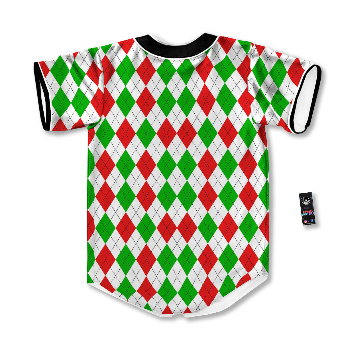 Argyle Merry Christmas Print Pattern Baseball Jersey-grizzshop