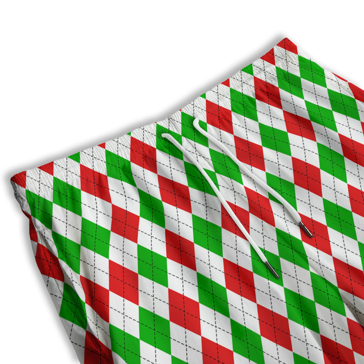 Argyle Merry Christmas Print Pattern Men's Athletic Shorts
