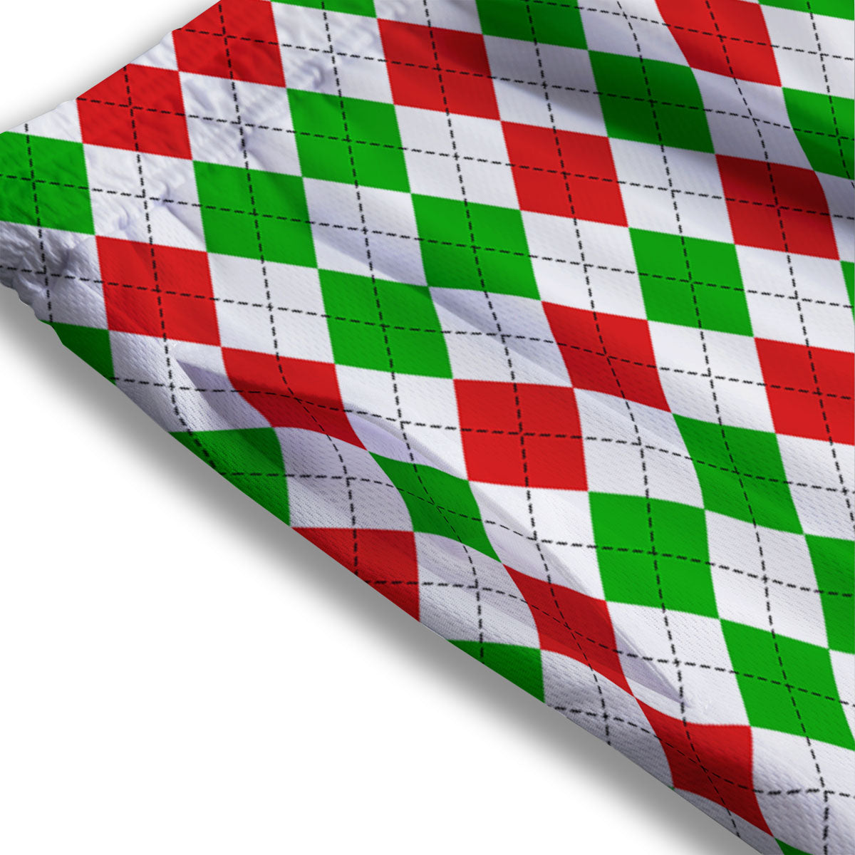 Argyle Merry Christmas Print Pattern Mesh Shorts