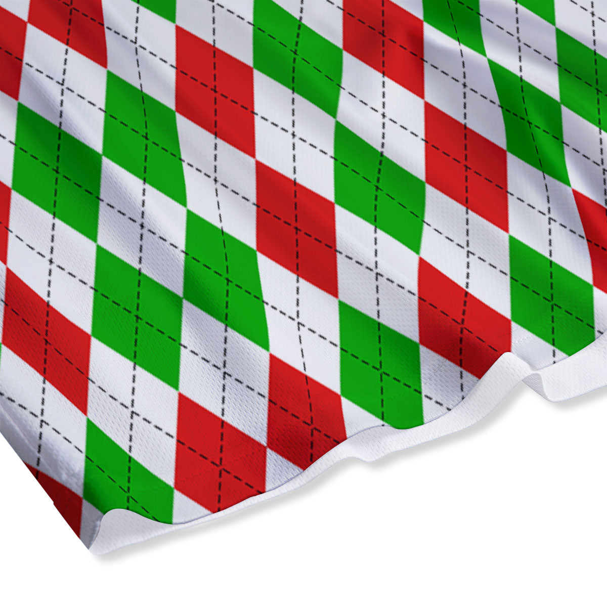 Argyle Merry Christmas Print Pattern Mesh Shorts