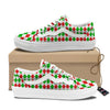 Argyle Merry Christmas Print Pattern Skate Shoes-grizzshop