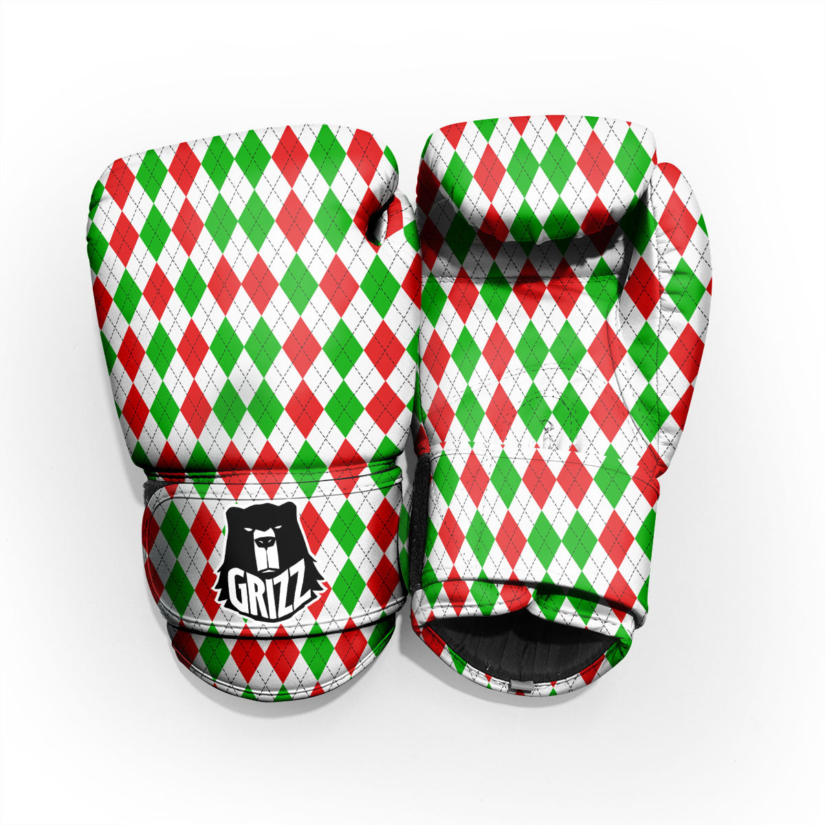 Argyle Merry Christmas Print Pattern Pro Boxing Glove