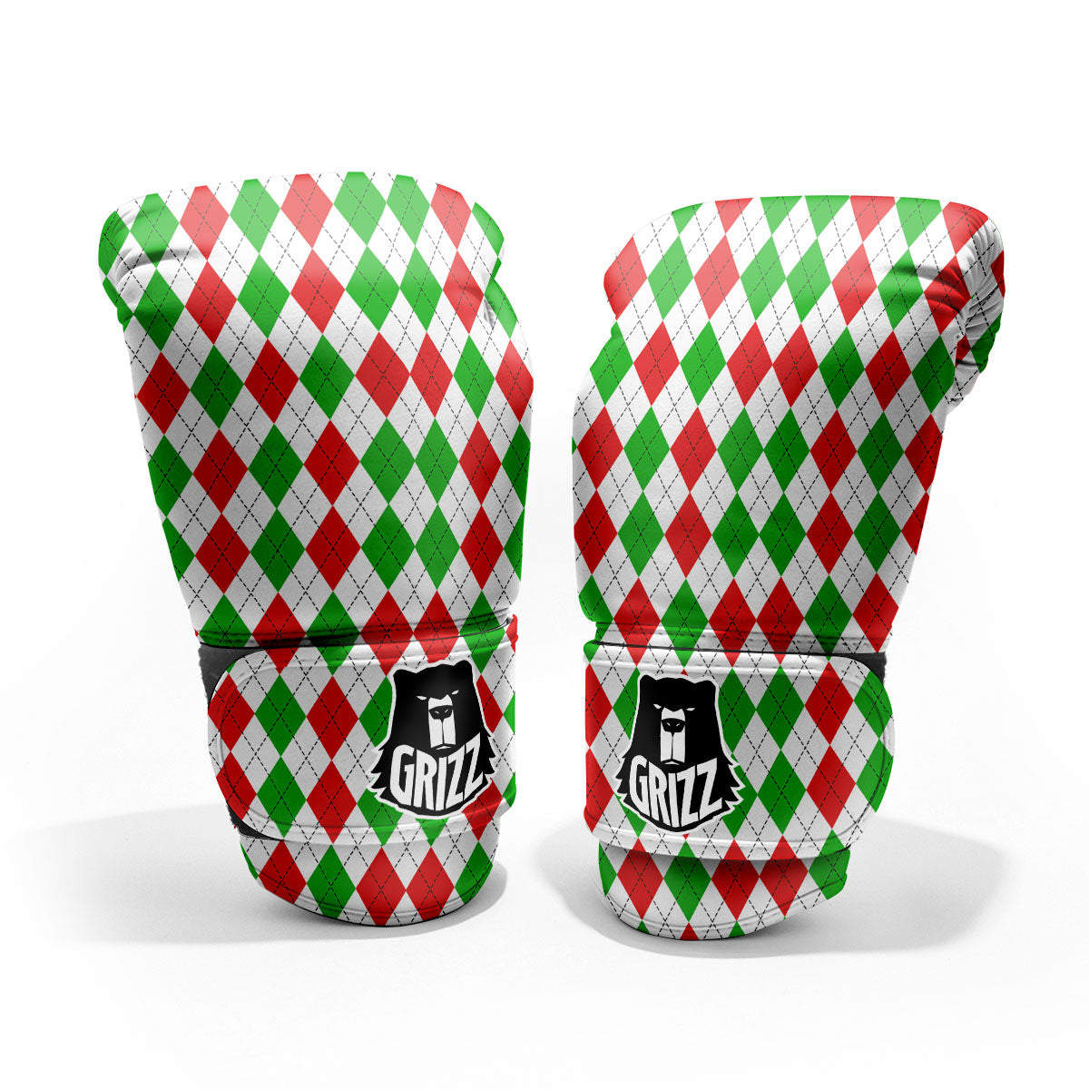 Argyle Merry Christmas Print Pattern Pro Boxing Glove