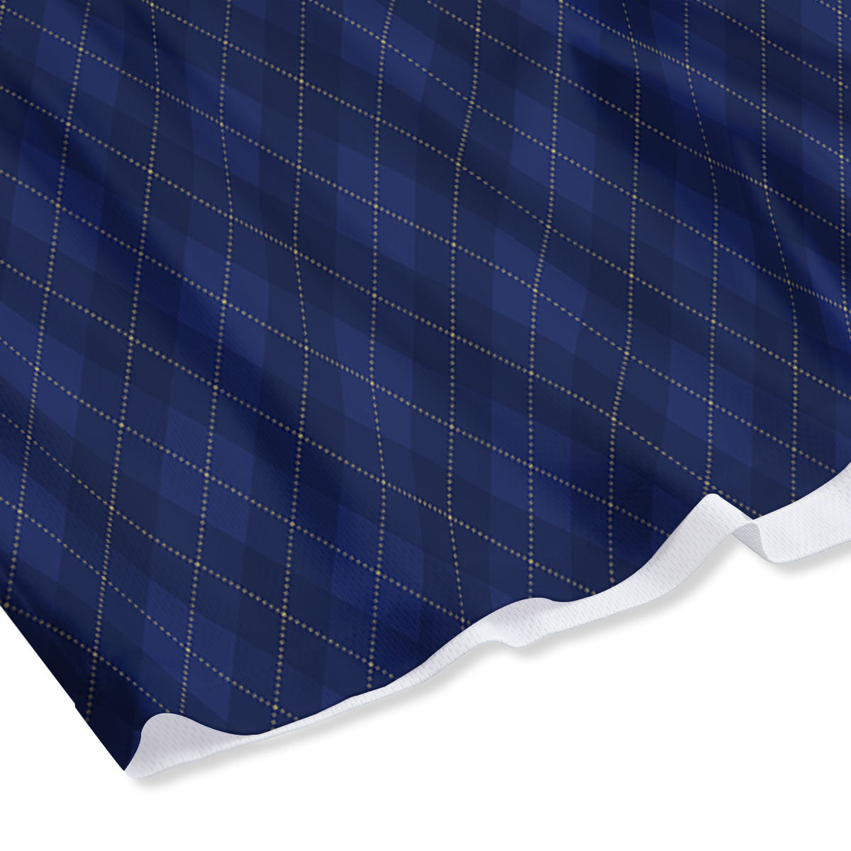 Argyle Navy Blue Print Pattern Mesh Shorts-grizzshop