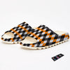 Argyle Orange Black And White Print Pattern Sandals-grizzshop