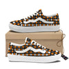 Argyle Orange Black Grey And White Print Skate Shoes-grizzshop