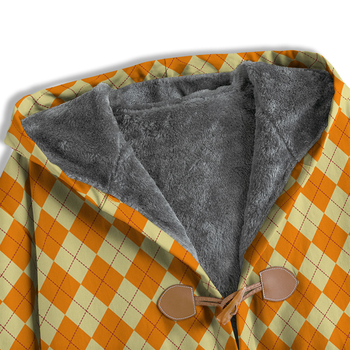Argyle Orange Print Pattern Men's Windbreaker Jacket-grizzshop