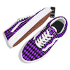 Argyle Purple And Black Print Pattern Skate Shoes-grizzshop